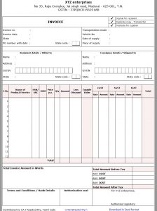 GST invoice format in JPEG by CA J Rajakeerthy